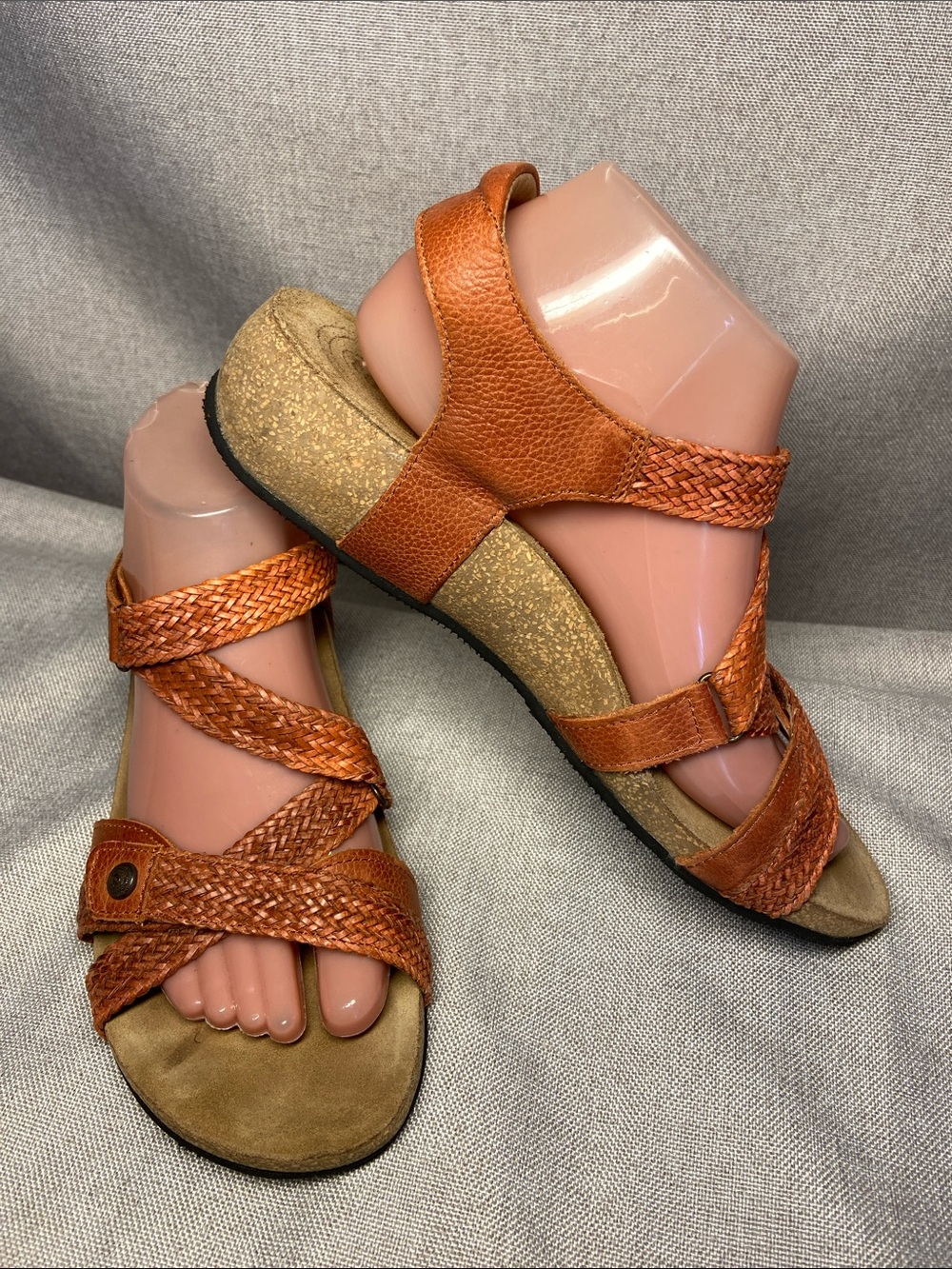 Taos Wedge Sandals Burnt Orange Woven Leather. Size 10-10,5. Eur-41